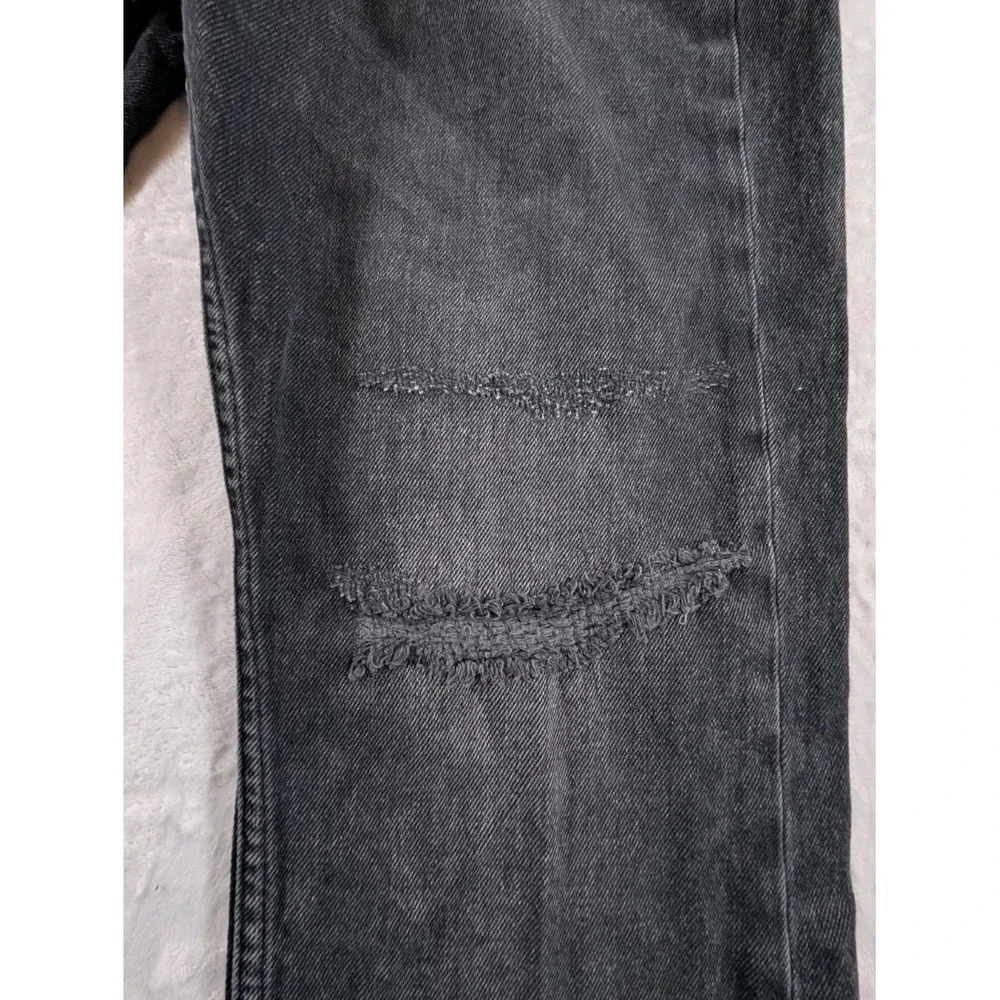 Free People We The Free Vixen Cigarette Rock N Roll Jeans Black Distressed 30